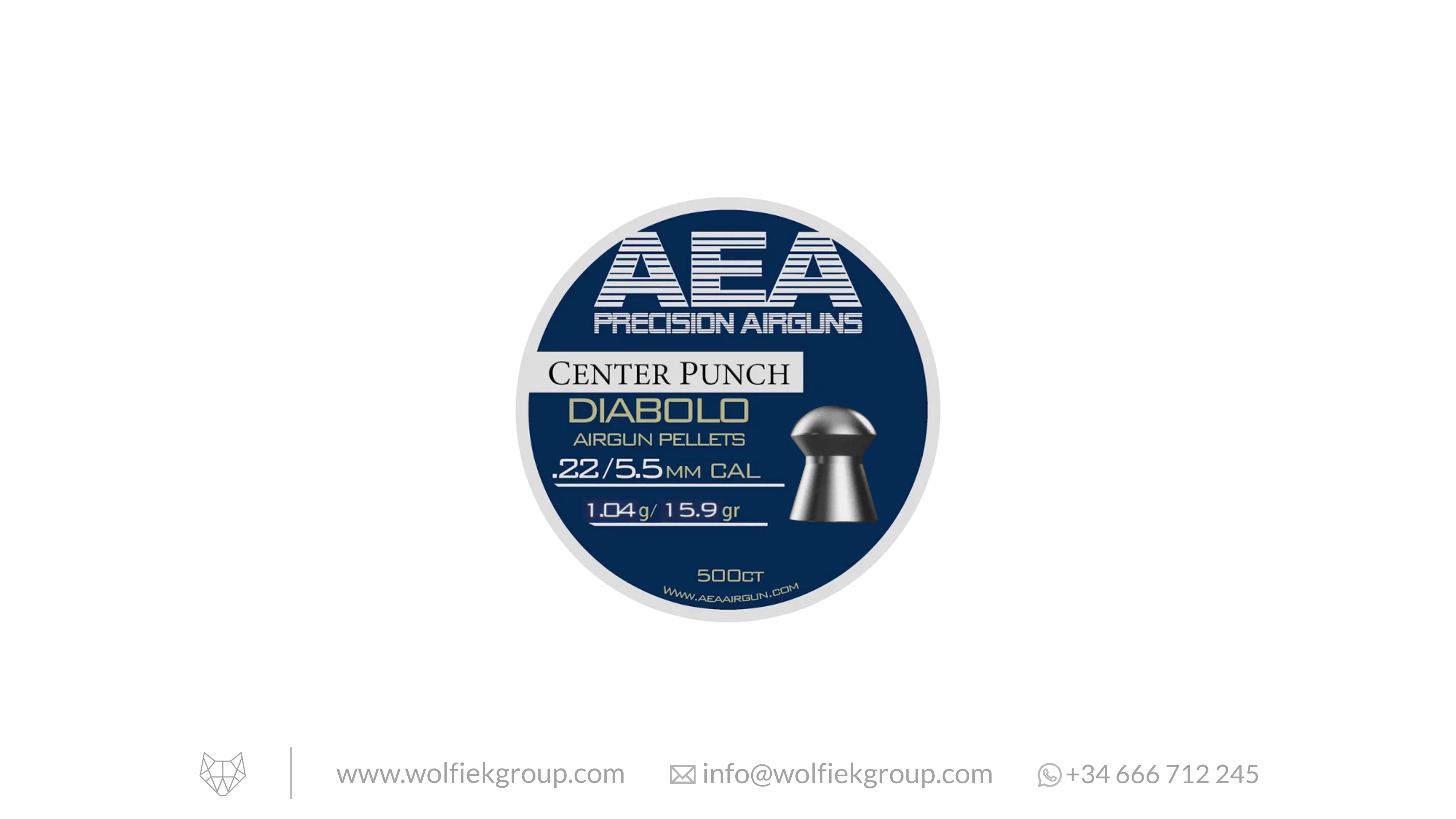 AEA Center Punch Diabolo Pellets - Cal .22 (5.5mm) | 1.04g (15.9gr)