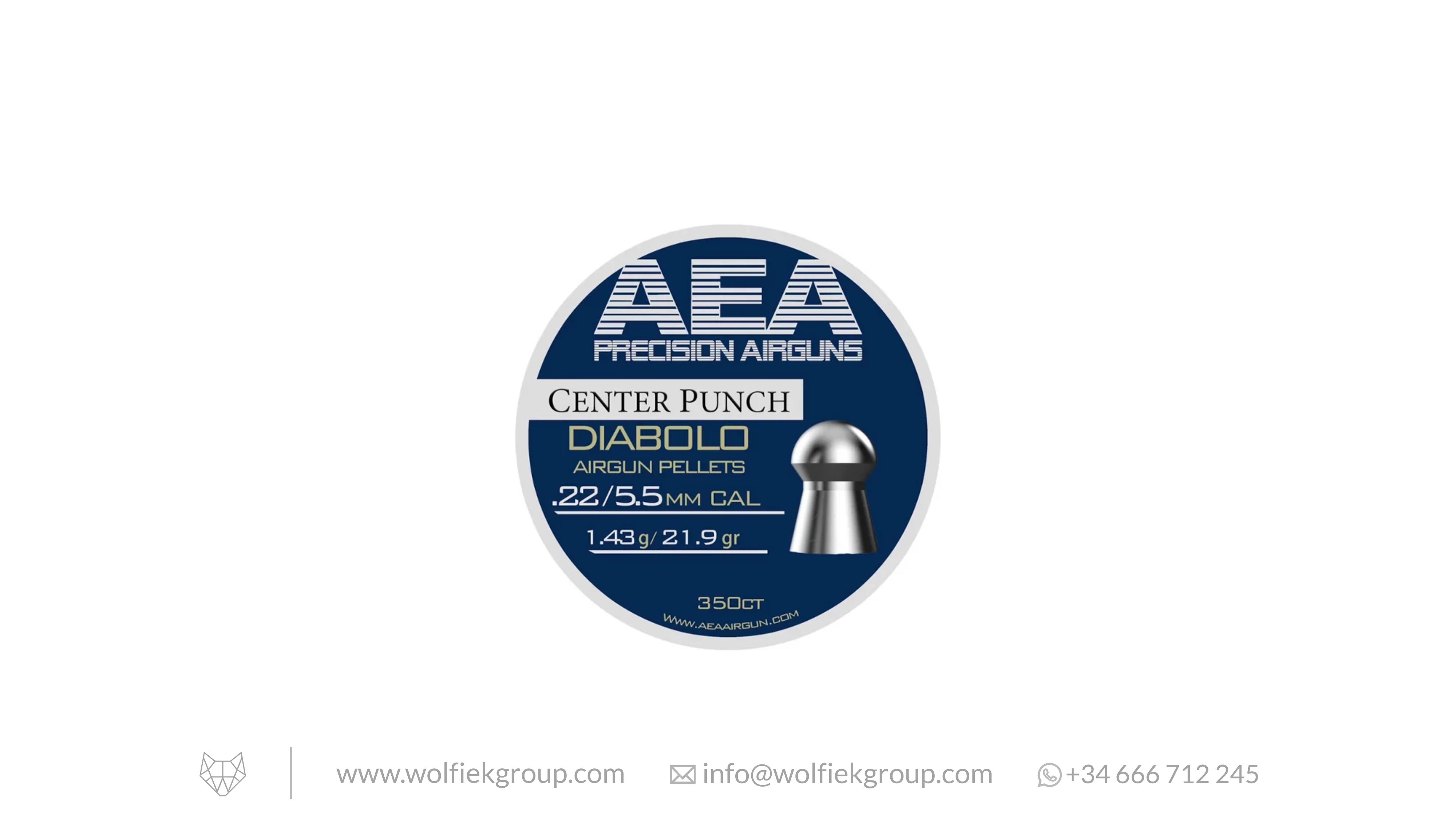 AEA Center Punch Diabolo Pellets - Cal .22 (5.5mm) | 1.43g (21.9gr)