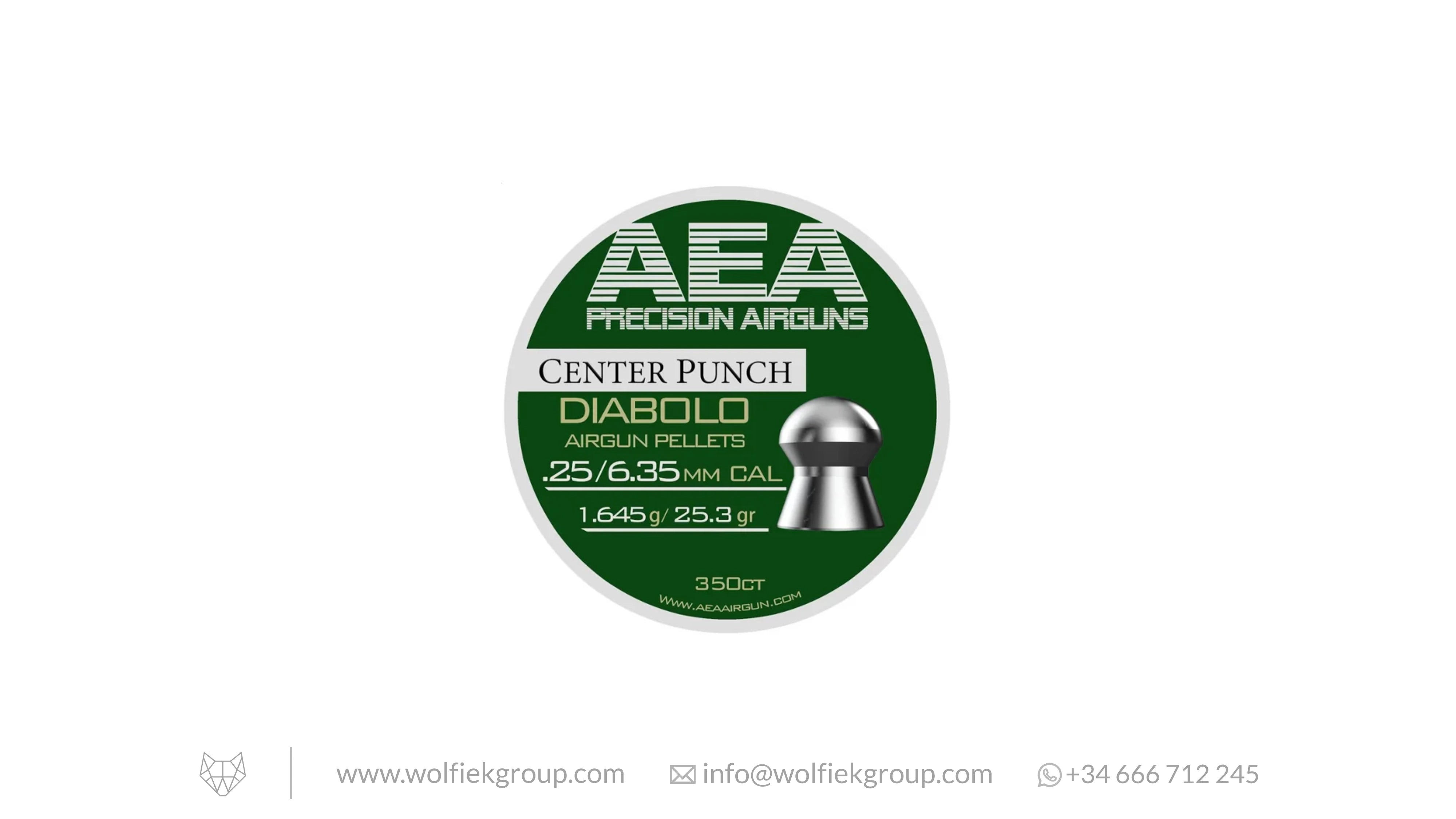 AEA Center Punch Diabolo Pellets - Cal .25 (6.35mm) | 1.645g (25.3gr)