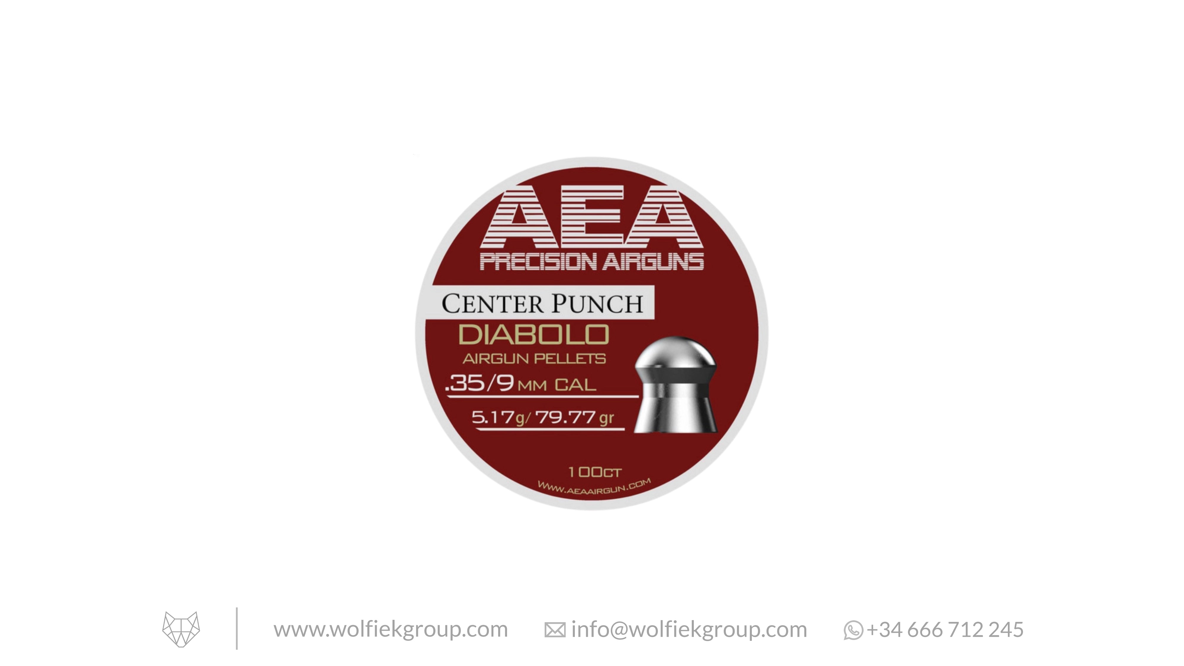 AEA Center Punch Diabolo Pellets - Cal .35 (9mm) | 5.17g (79.77gr)