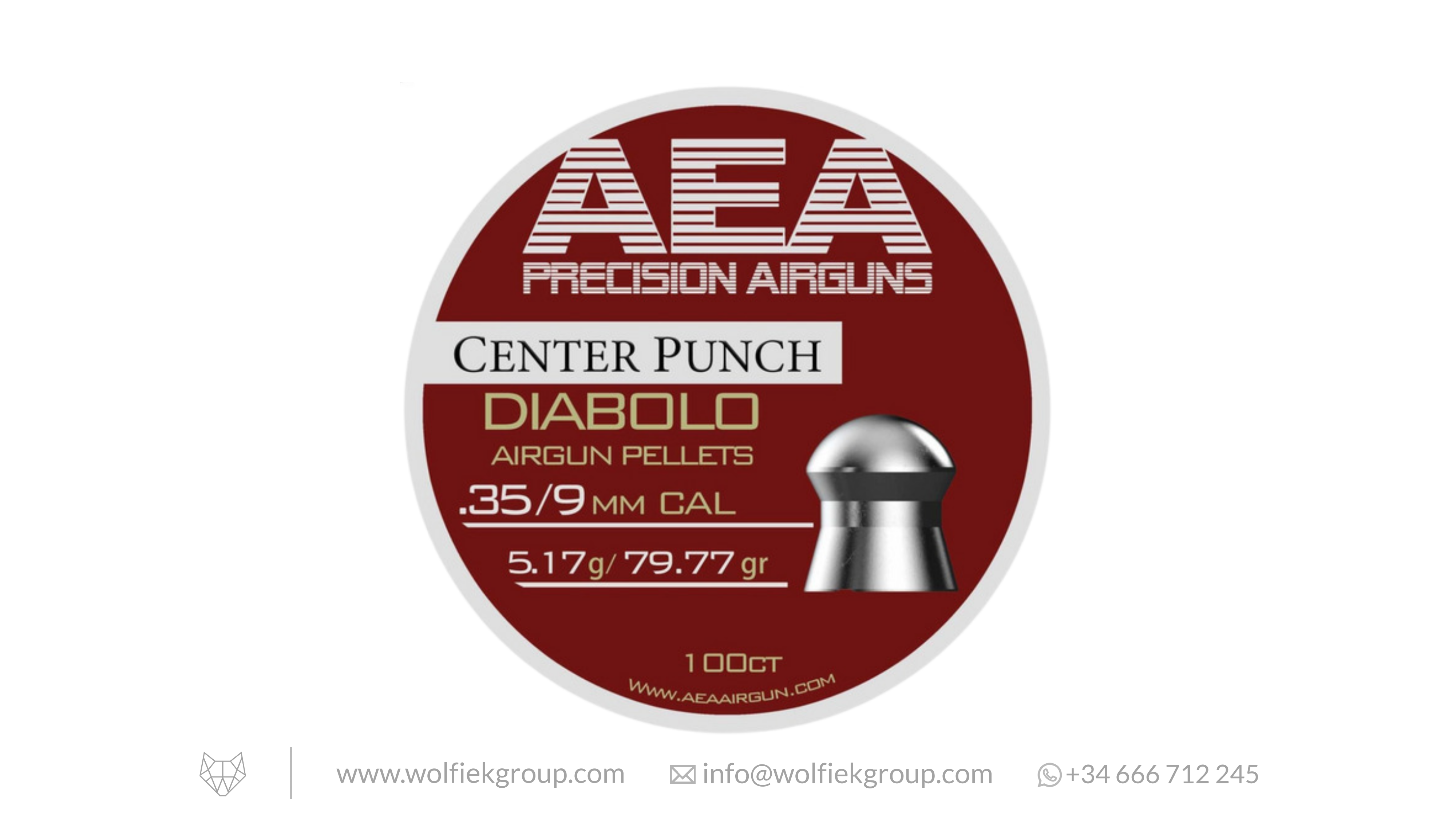 AEA Center Punch Diabolo Pellets · Domed · Cal .35 (9mm)