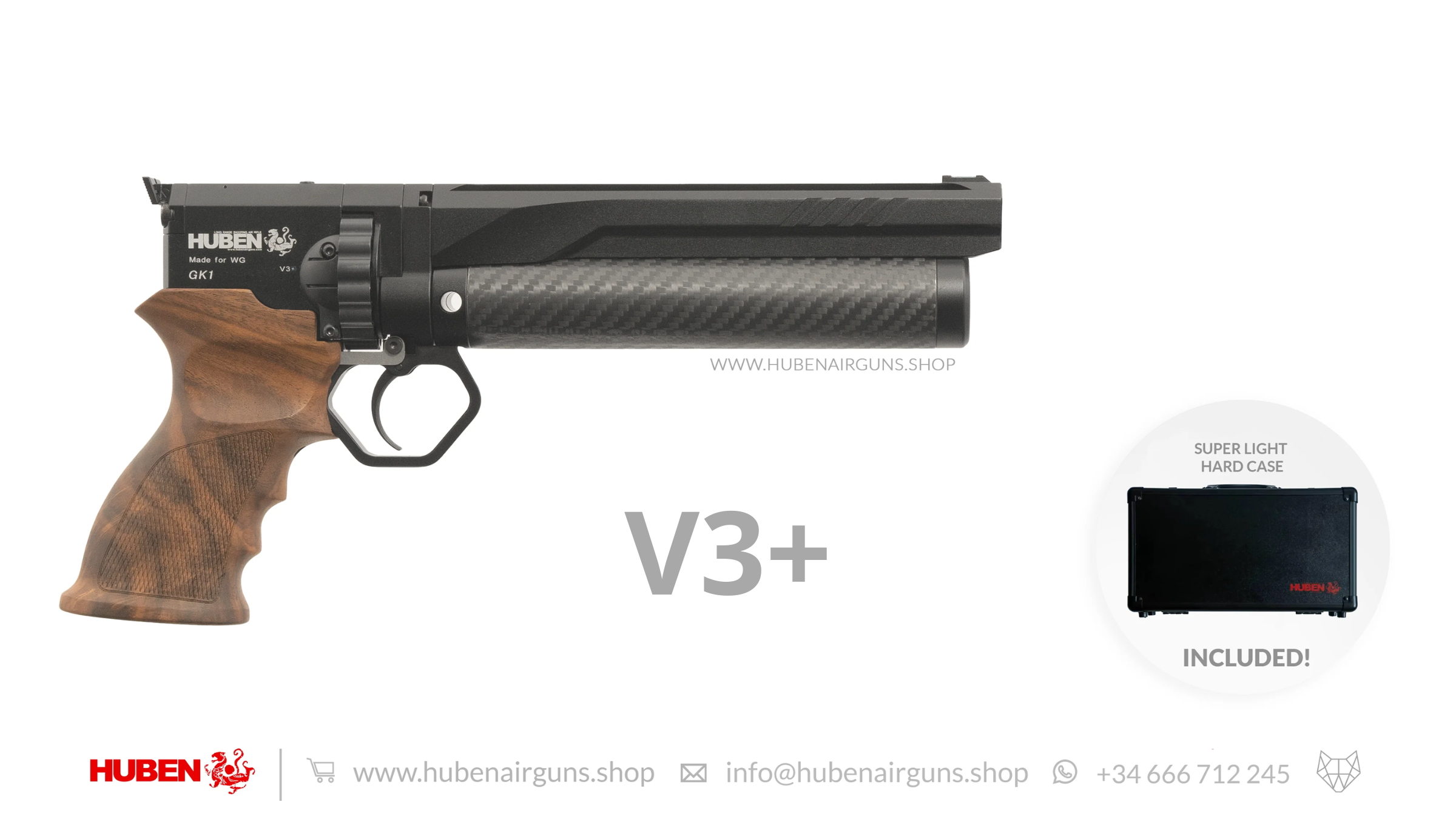 Huben GK1 Air Pistol (V3+) - Cal .30 (7.62mm) - Pre-Order