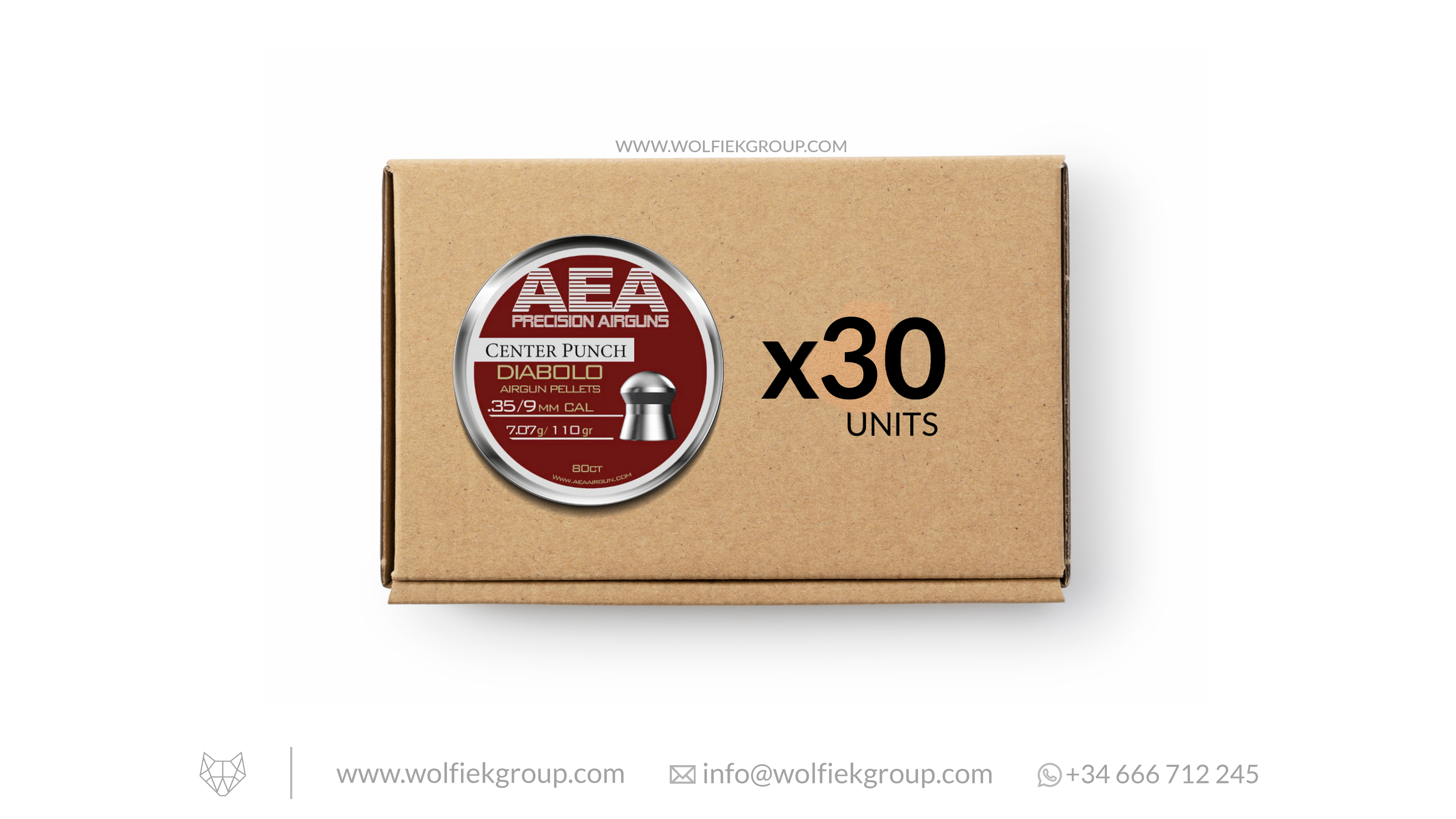 AEA Master Box Center Punch Diabolo Pellets · Domed · Cal .35 (9mm)