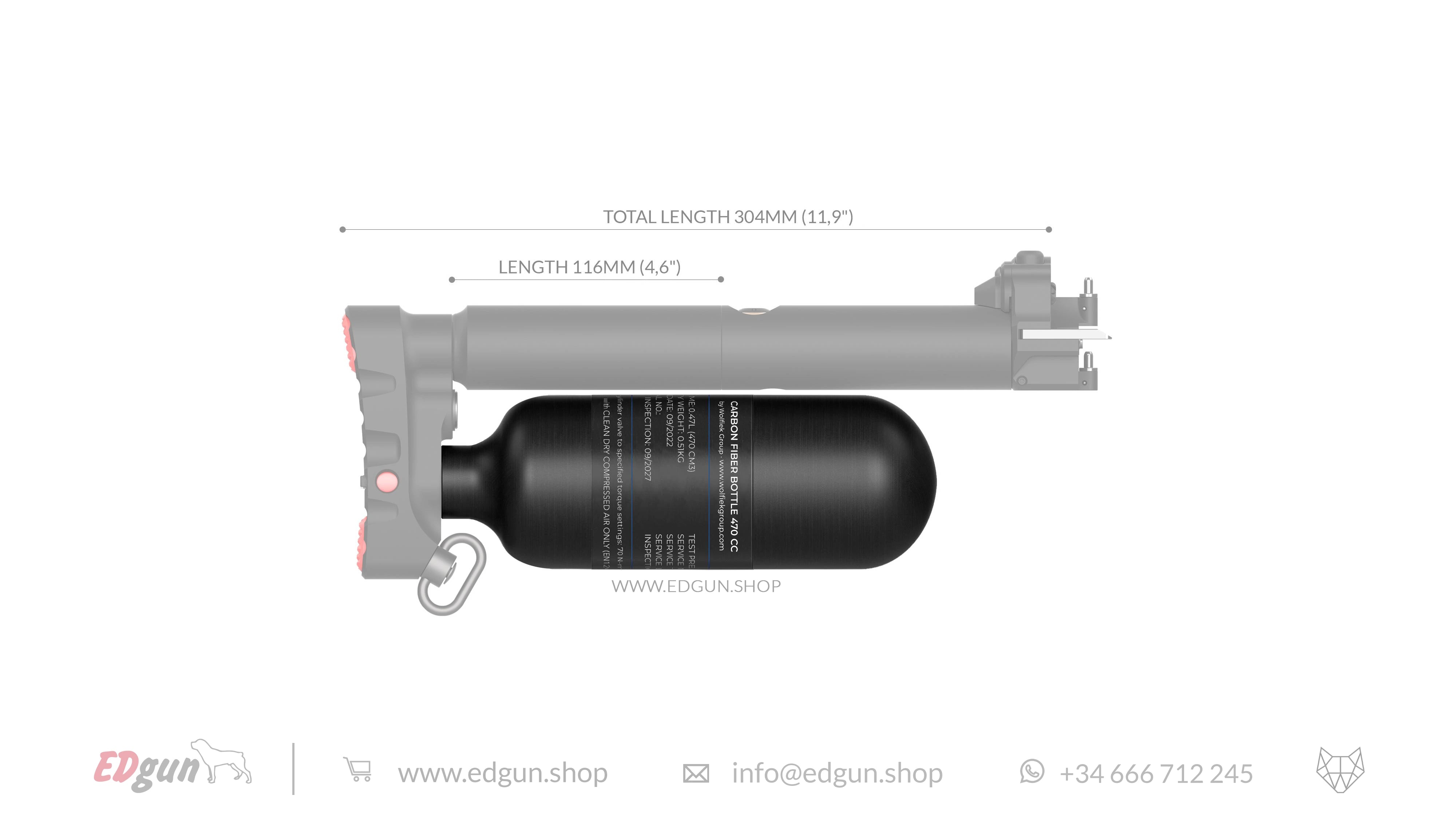 EDgun Carbon Fiber Bottle 470cc
