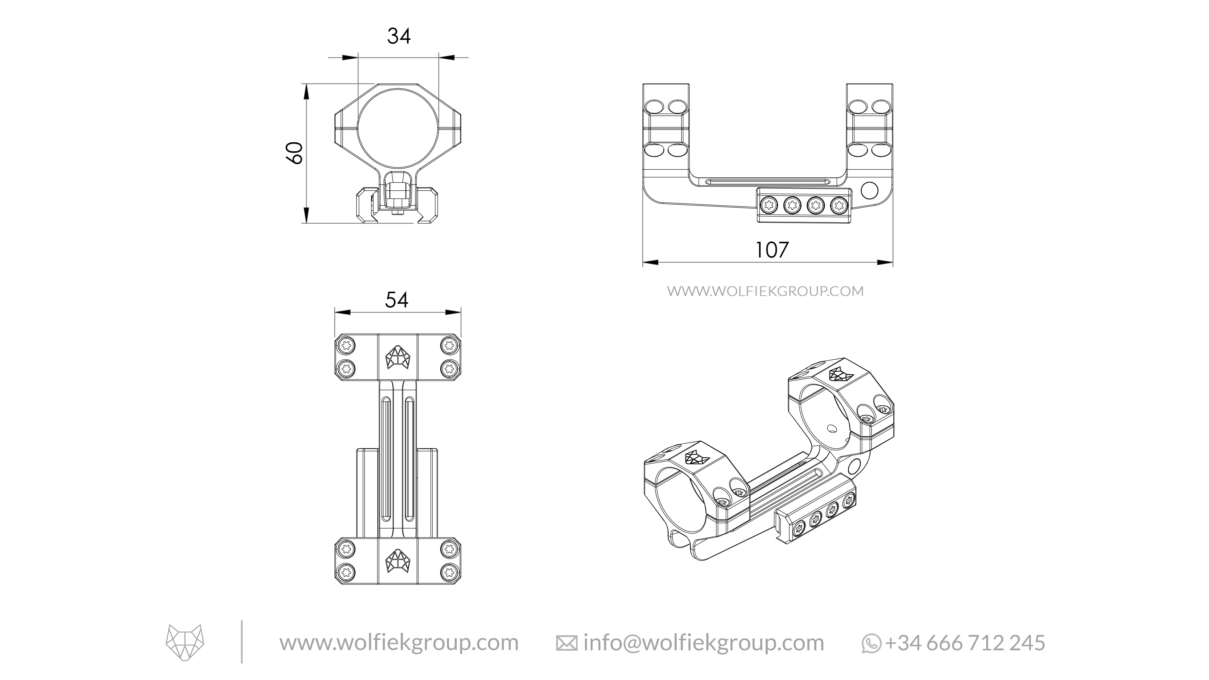 Wolfiek Group · Scope Mounts · One-Piece · 34mm
