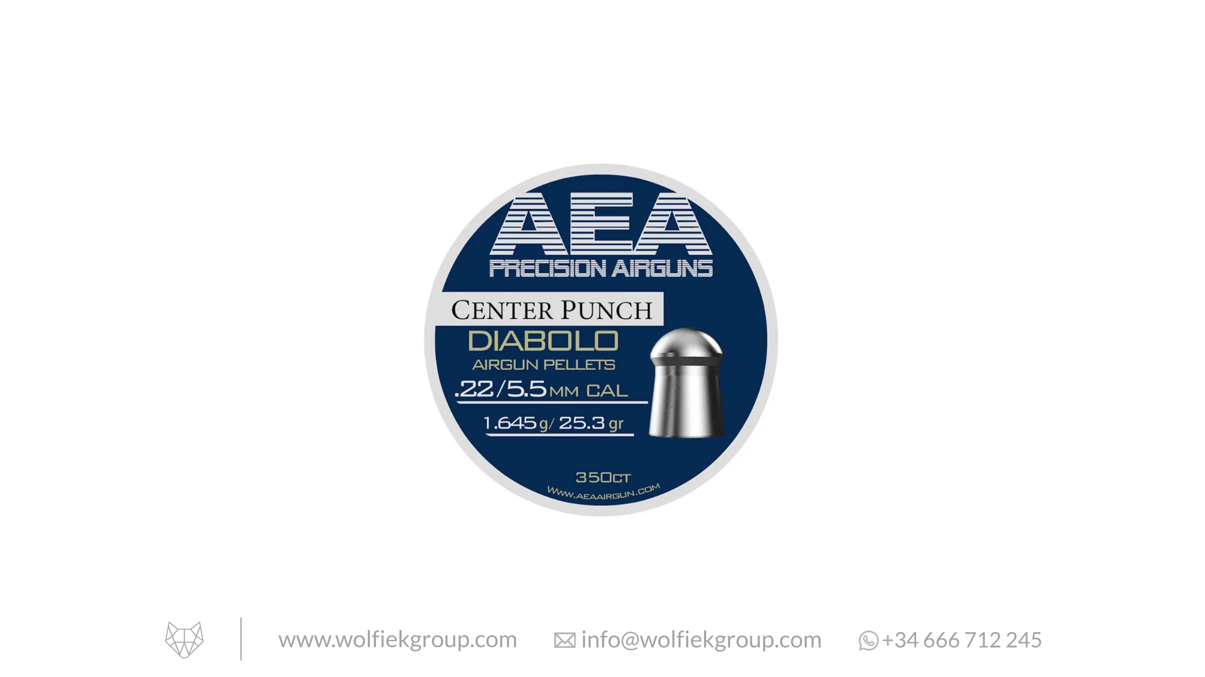 AEA Center Punch Diabolo Pellets - Cal .22 (5.5mm) | 1.645g (25.3gr)