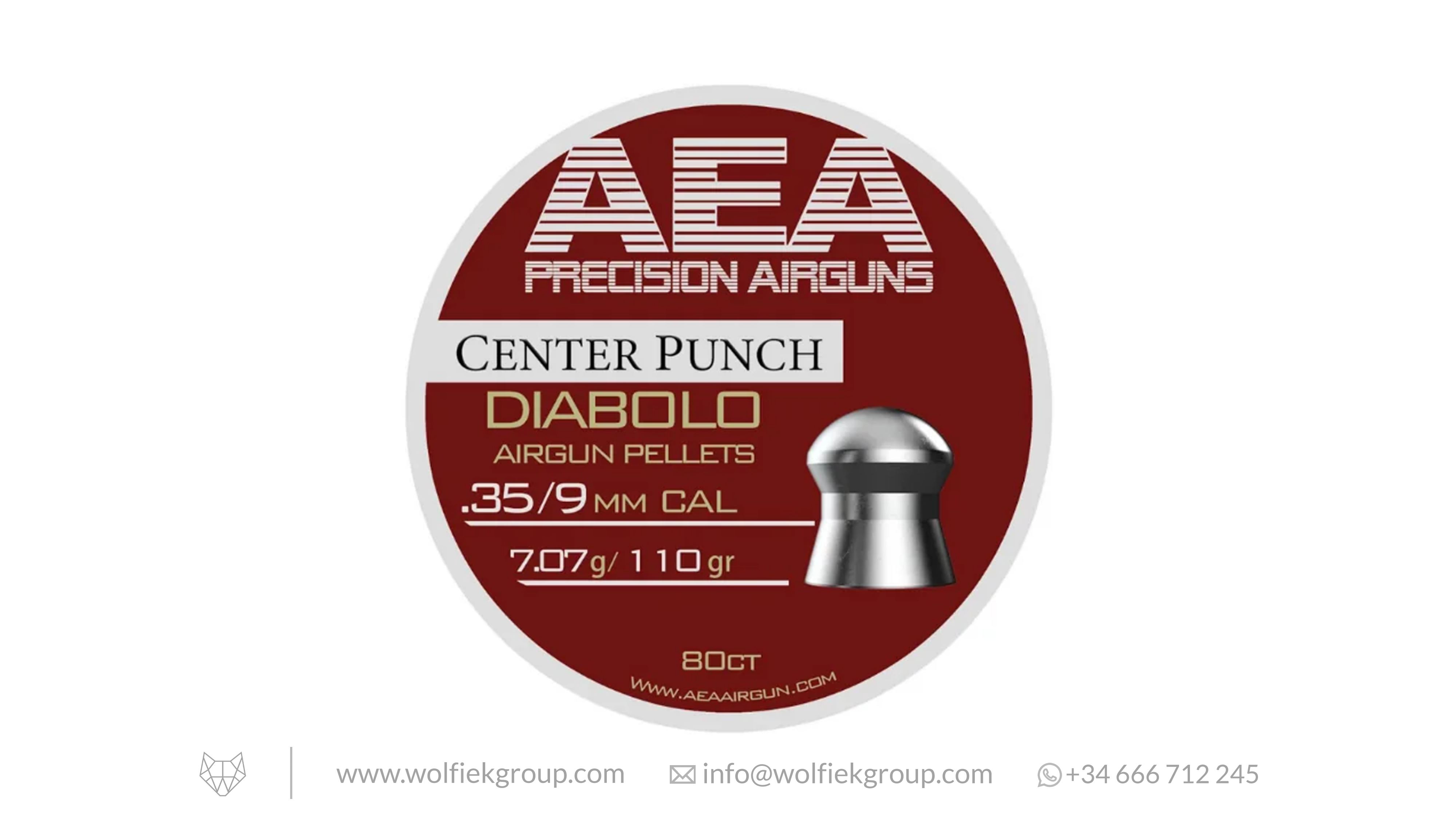 AEA Center Punch Diabolo Pellets · Domed · Cal .35 (9mm)