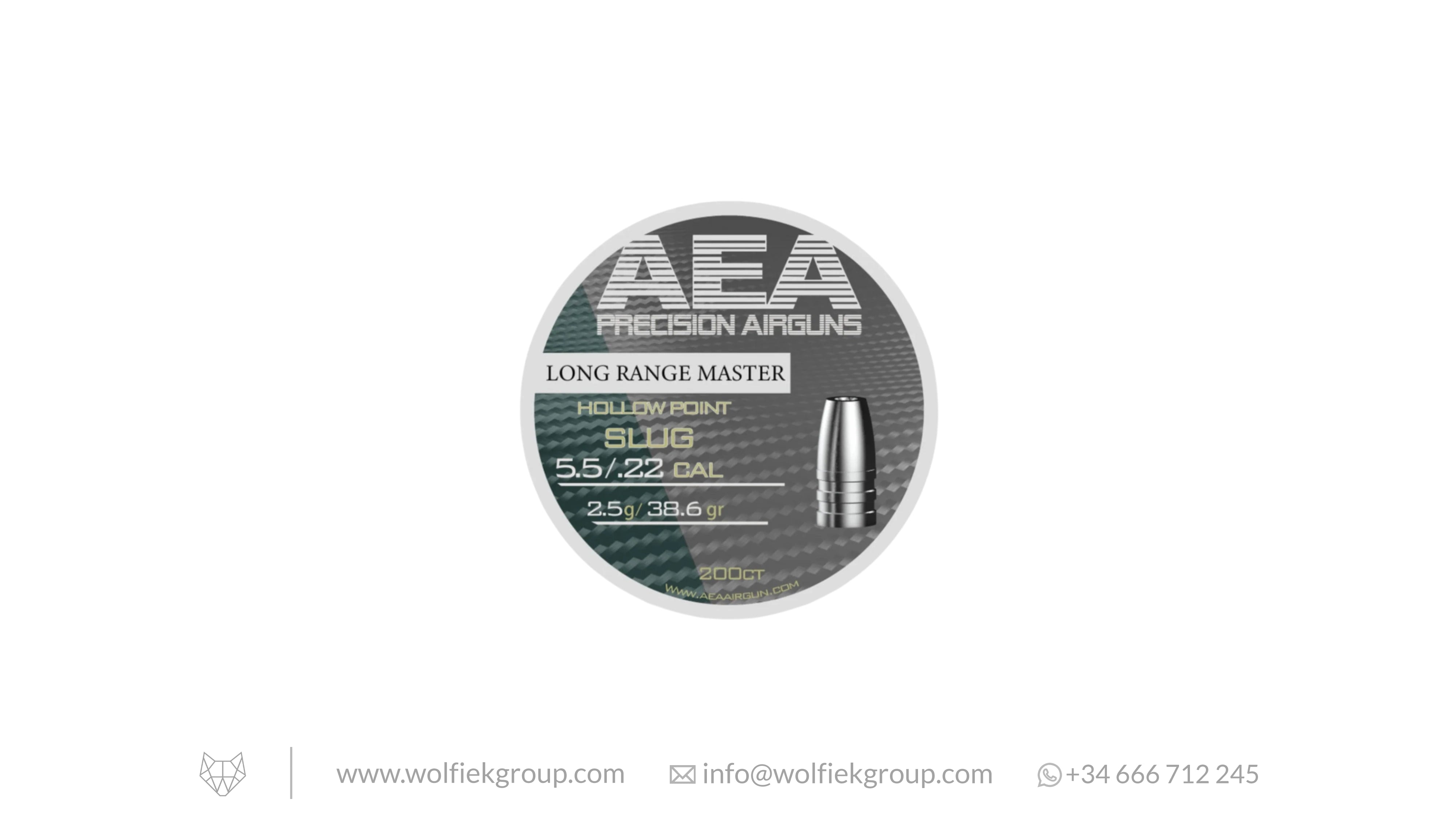 AEA Long Range Master Hollow Point Slugs - Cal .22 (5.5mm) | 2.5g (38.6gr)