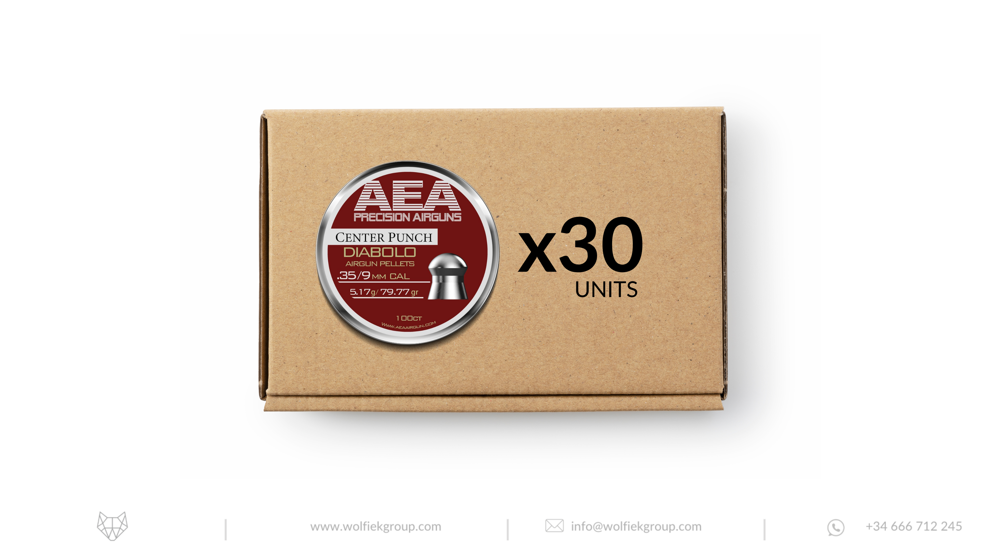 AEA Master Box Center Punch Diabolo Pellets · Domed · Cal .35 (9mm)