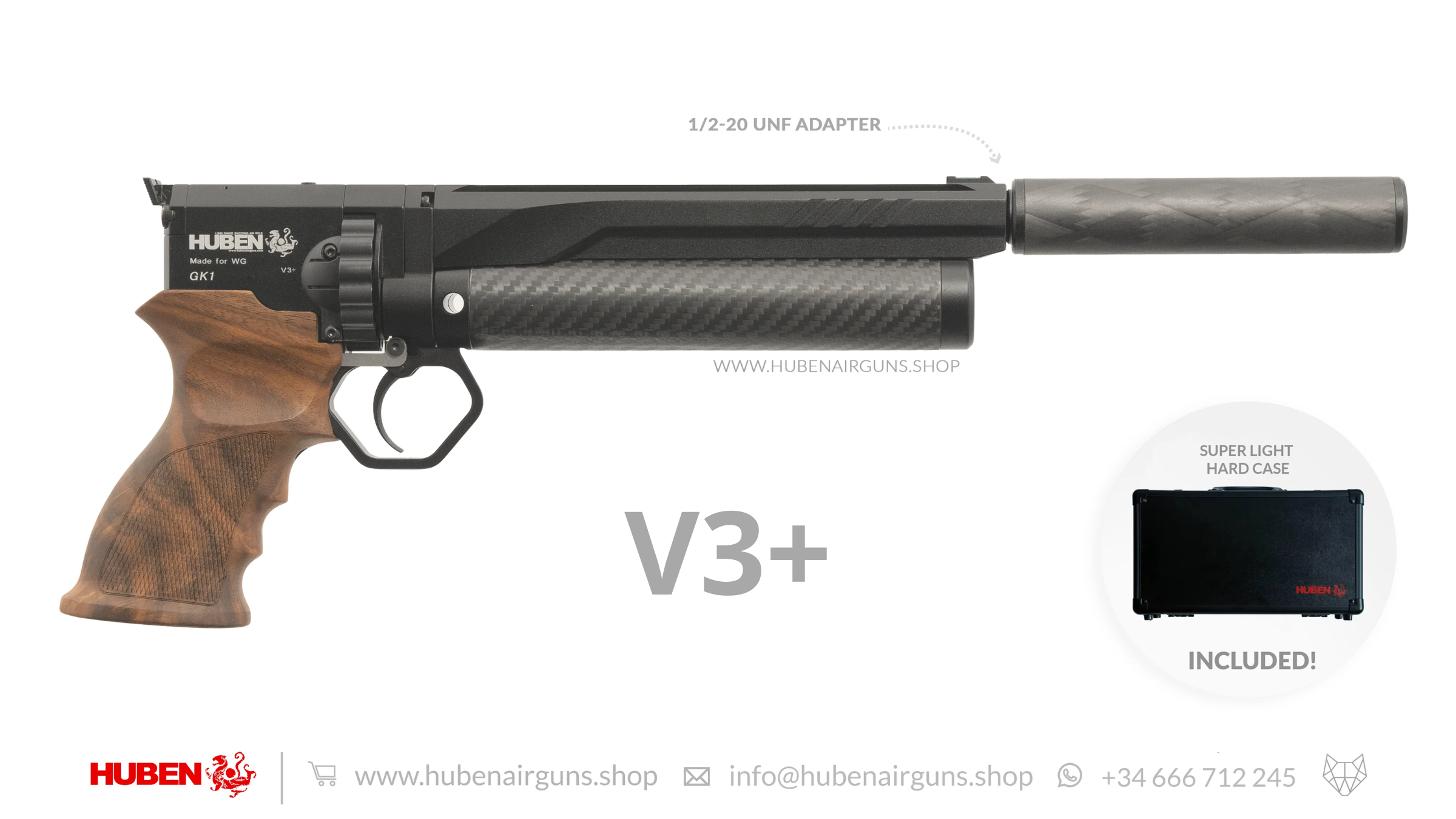 Huben GK1 Air Pistol (V3+) - Cal .30 (7.62mm) - Pre-Order