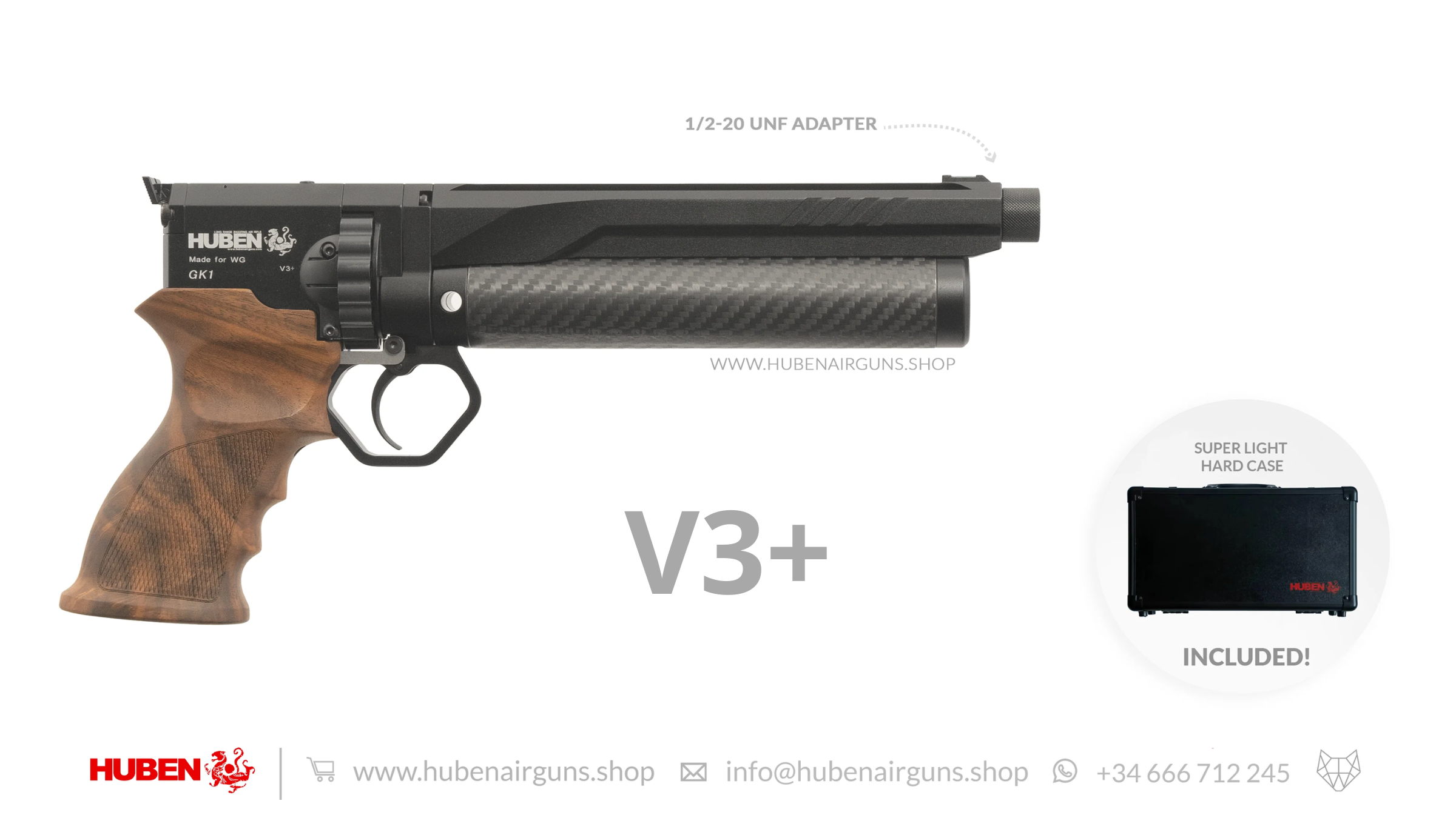 Huben GK1 Air Pistol (V3+) - Cal .30 (7.62mm) - Pre-Order
